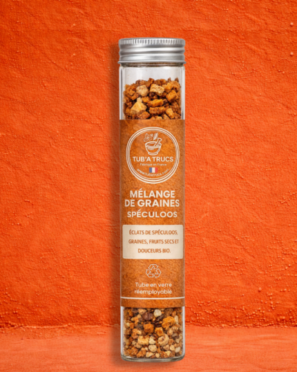 Tube rechargeable Tubatrucs recette spéculoos avec mélange de graines bio gourmand